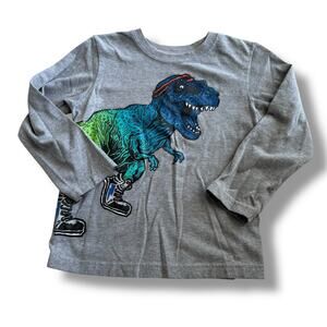 5/$35   Garanimals Boys Gray T-Shirt Running‎ T-Rex Dinosaur 5T